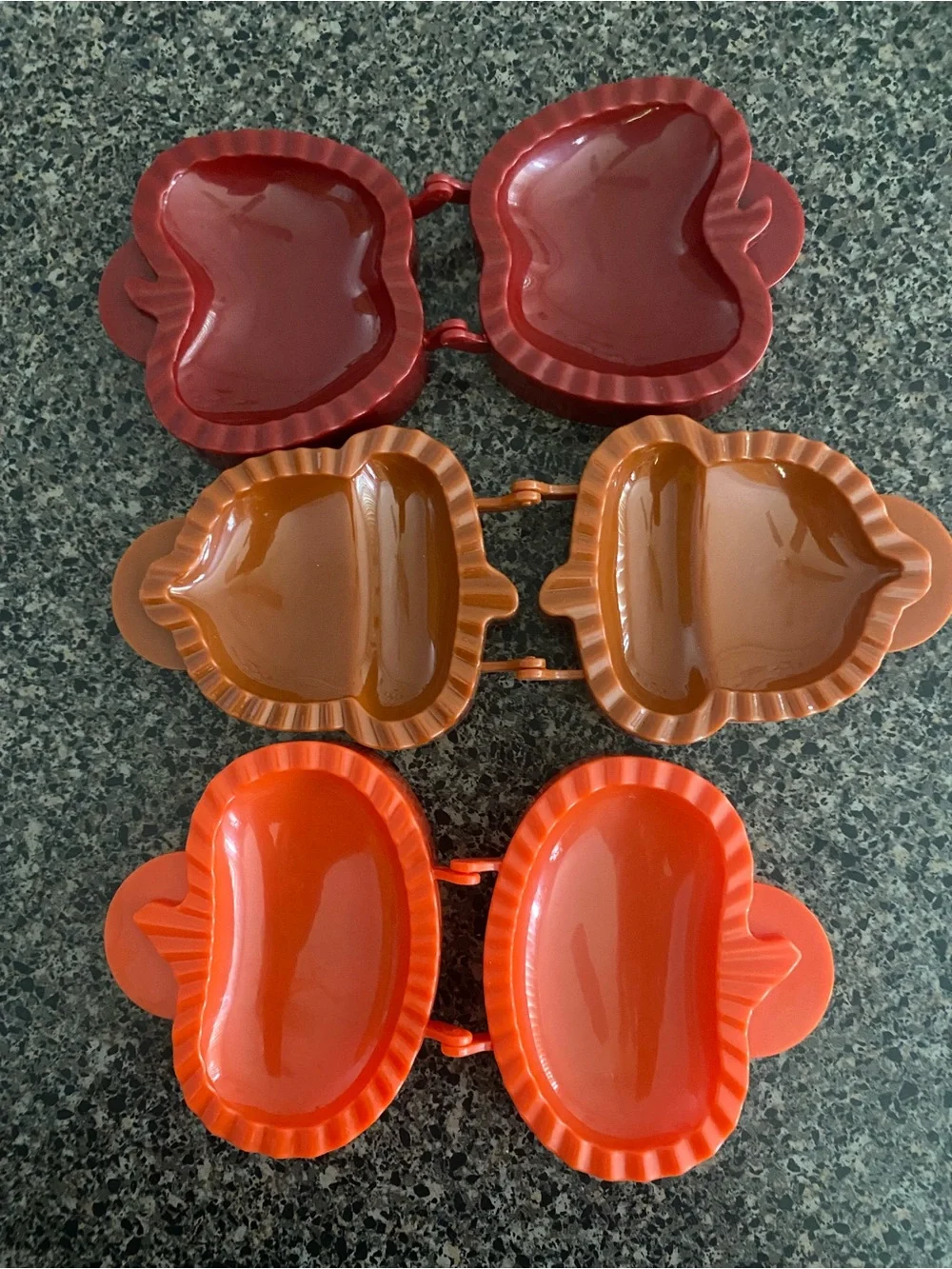 Fall Pumpkin and Apple Food Cutters. Great for making pies - Orange & Red